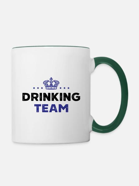 Drinking Team - Tasse zweifarbig - Weiß/Dunkelgrün