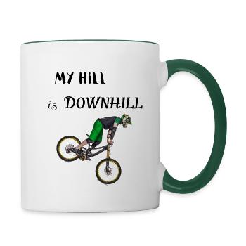 en descendant - Mug contrasté - blanc/vert foncé - Droite