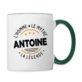 Antoine L'Homme Le Mythe La Légende - Mug contrasté - blanc/vert foncé - Droite