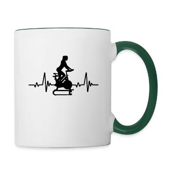Heart rate Indoor cycling - Contrasting Mug - white/dark green - Right