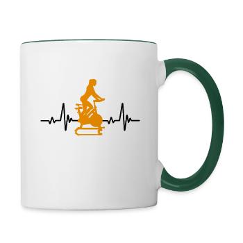 Heart rate Indoor cycling - Contrasting Mug - white/dark green - Right