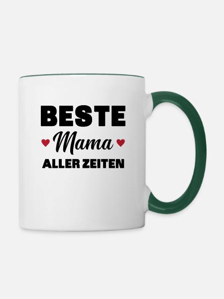 Beste Mutter aller Zeiten - Tasse zweifarbig - Weiß/Dunkelgrün