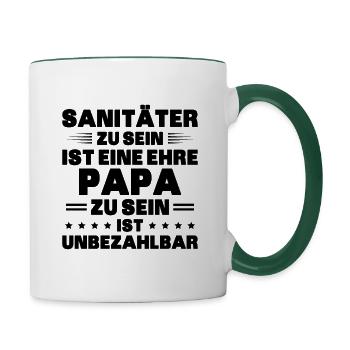 Sanitäter Rettungsdienst - Tasse zweifarbig - Weiß/Dunkelgrün - Rechts