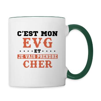 C'est Mon EVG Et Je Vais Prendre Cher, Futur Marié - Mug contrasté - blanc/vert foncé - Droite
