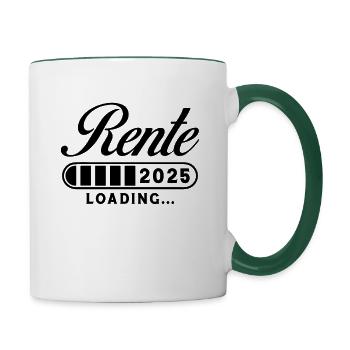 Rente 2025 Loading - Tasse zweifarbig - Weiß/Dunkelgrün - Rechts