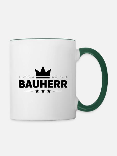 Bauherr Haus Bau - Tasse zweifarbig - Weiß/Dunkelgrün