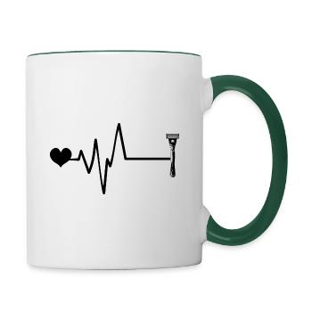 Razor Blade Pulse Heart Love - Contrasting Mug - white/dark green - Right