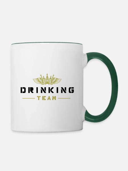 Drinking Team - Tasse zweifarbig - Weiß/Dunkelgrün