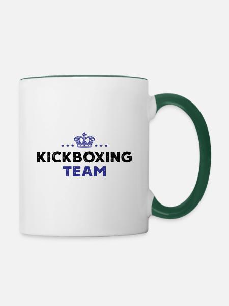Kickboxing Team - Tasse zweifarbig - Weiß/Dunkelgrün