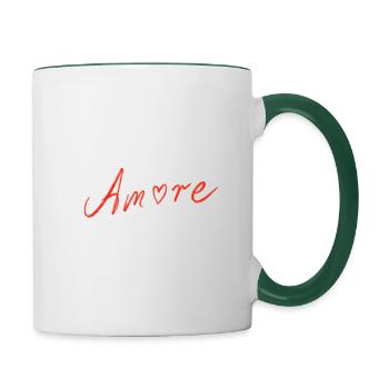 love - Contrasting Mug - white/dark green - Right