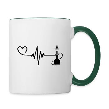 Bong Pulse Heart Love - Contrasting Mug - white/dark green - Right