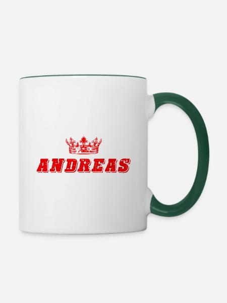 Andreas - Tasse zweifarbig - Weiß/Dunkelgrün