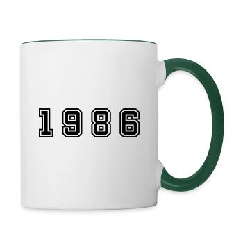 1986 Year Number - Contrasting Mug - white/dark green - Right