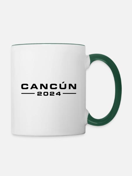 Cancun 2024 - Tasse zweifarbig - Weiß/Dunkelgrün