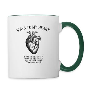 Cadeau d'infirmière de médecins vintage - Mug contrasté - blanc/vert foncé - Droite