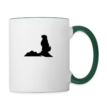 Marmot Mountains Alps Hiking Climbing Gift - Contrasting Mug - white/dark green - Right