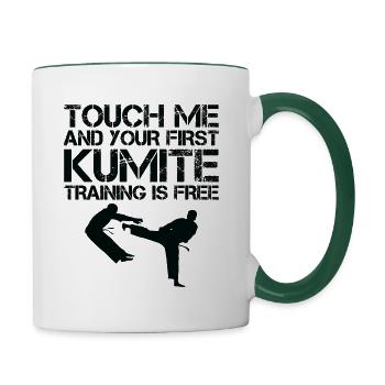 Karate Kumite Training Is Free - Martial Arts - Contrasting Mug - white/dark green - Right