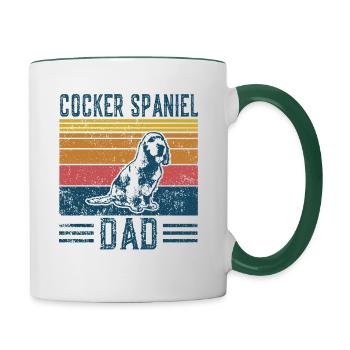 Dogs | Cocker Spaniel Papa - Vintage Cocker - Contrasting Mug - white/dark green - Right