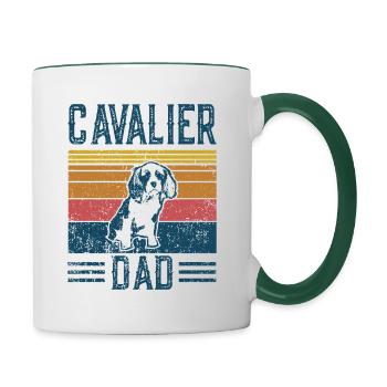 Chiens | Cavalier King Charles Spaniel - Vintage - Mug contrasté - blanc/vert foncé - Droite