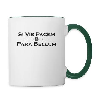 Si Vis Pacem Para Bellum - Latin proverb - Contrasting Mug - white/dark green - Right