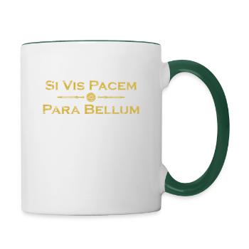 Si Vis Pacem Para Bellum - Latin proverb - Contrasting Mug - white/dark green - Right