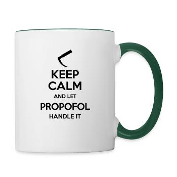 Keep Calm And Let Propofol Handle It Laryngoscope - Mug contrasté - blanc/vert foncé - Droite