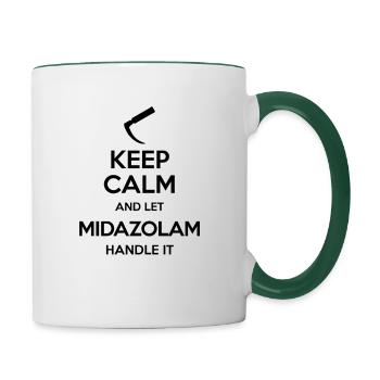 Keep Calm And Let Midazolam Handle It Laryngoscope - Mug contrasté - blanc/vert foncé - Droite