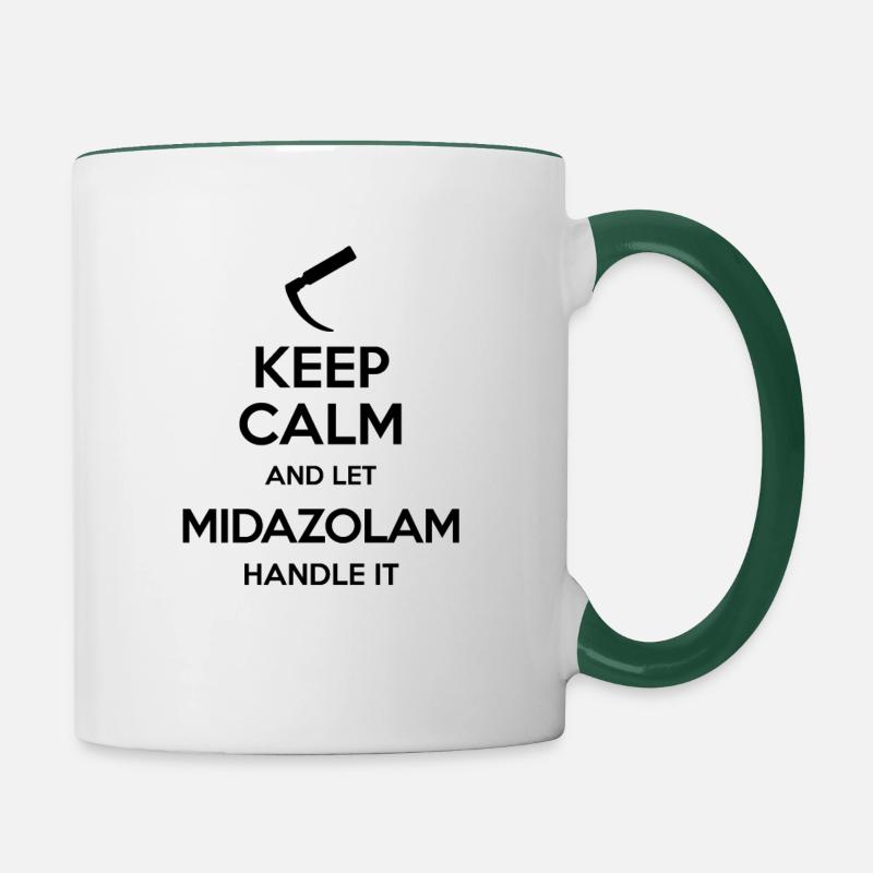 Keep Calm And Let Midazolam Handle It Laryngoskop - Tasse zweifarbig - Weiß/Dunkelgrün