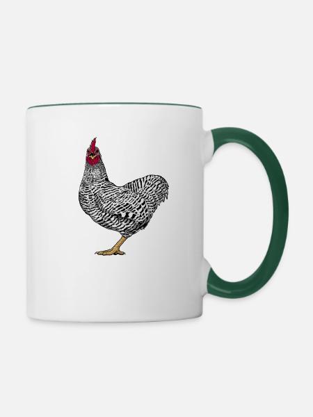 Amrock Huhn - Tasse zweifarbig - Weiß/Dunkelgrün