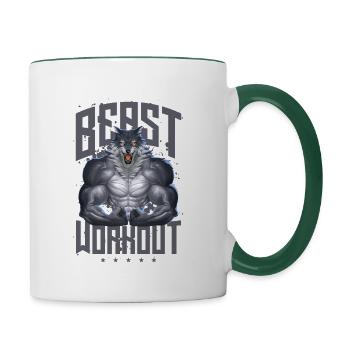 Entraînement Wolf Beast - Mug contrasté - blanc/vert foncé - Droite