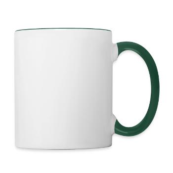 28 Zahl Kranz - Tasse zweifarbig - Weiß/Dunkelgrün - Rechts