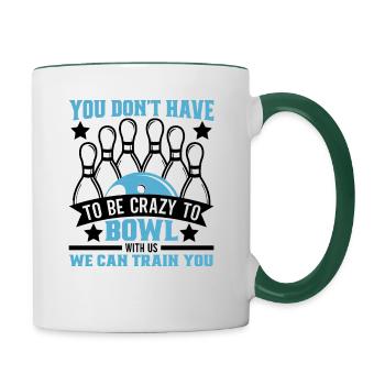 Bowling Skittles Bowler Bowling Club - Contrasting Mug - white/dark green - Right