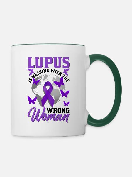 Lupus Bewusstseins Monat - Tasse zweifarbig - Weiß/Dunkelgrün