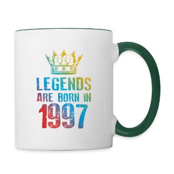 Legends Born in 1997 - Contrasting Mug - white/dark green - Right