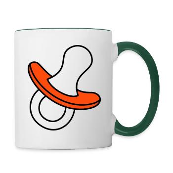 Pacifier tricolor - Contrasting Mug - white/dark green - Right