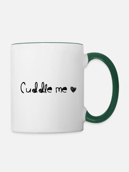 cuddle me - Tasse zweifarbig - Weiß/Dunkelgrün