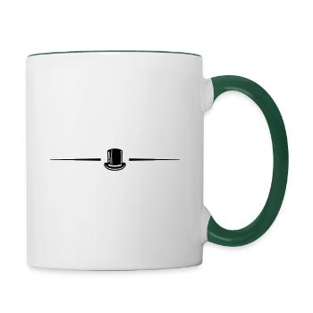 Bräutigam Zylinder Linie - Tasse zweifarbig - Weiß/Dunkelgrün - Rechts