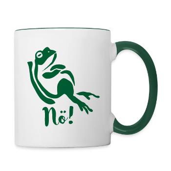 Nöfrog - Tasse zweifarbig - Weiß/Dunkelgrün - Rechts