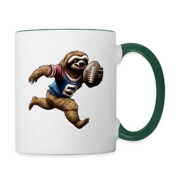 Paresseux de rugby - Mug contrasté - blanc/vert foncé - Droite