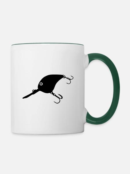 Raubfisch Kunstkoeder Shirt - Tasse zweifarbig - Weiß/Dunkelgrün