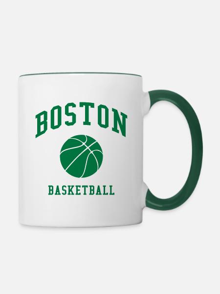 Boston Basketball - Tasse zweifarbig - Weiß/Dunkelgrün