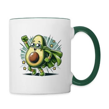 Puissance Avocat - Mug contrasté - blanc/vert foncé - Droite