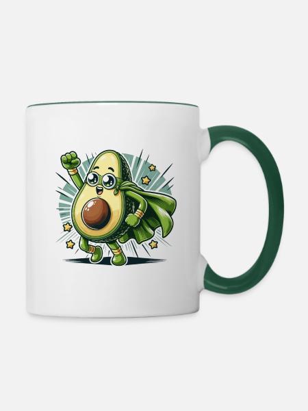 Power Avocado - Tasse zweifarbig - Weiß/Dunkelgrün