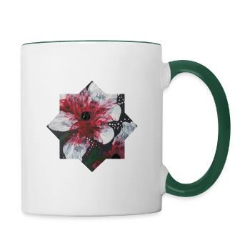 Geschenk- Ideen - Tasse zweifarbig - Weiß/Dunkelgrün - Rechts