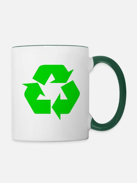 Earth Day Recycle - Tasse zweifarbig - Weiß/Dunkelgrün