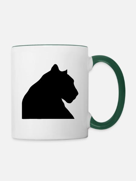 Panther - Tasse zweifarbig - Weiß/Dunkelgrün