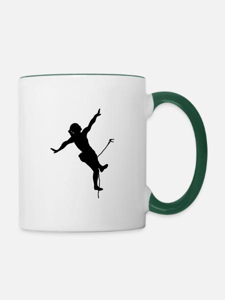 Kletterin Klettern - Tasse zweifarbig - Weiß/Dunkelgrün