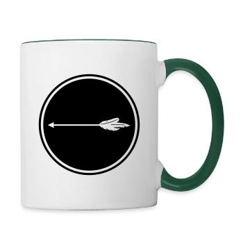 Arrow Icon - Contrasting Mug - white/dark green - Right
