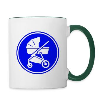 Stroller baby - Contrasting Mug - white/dark green - Right