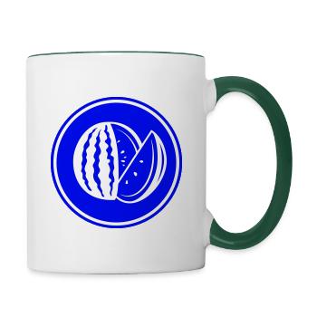 Melone Frucht - Tasse zweifarbig - Weiß/Dunkelgrün - Rechts